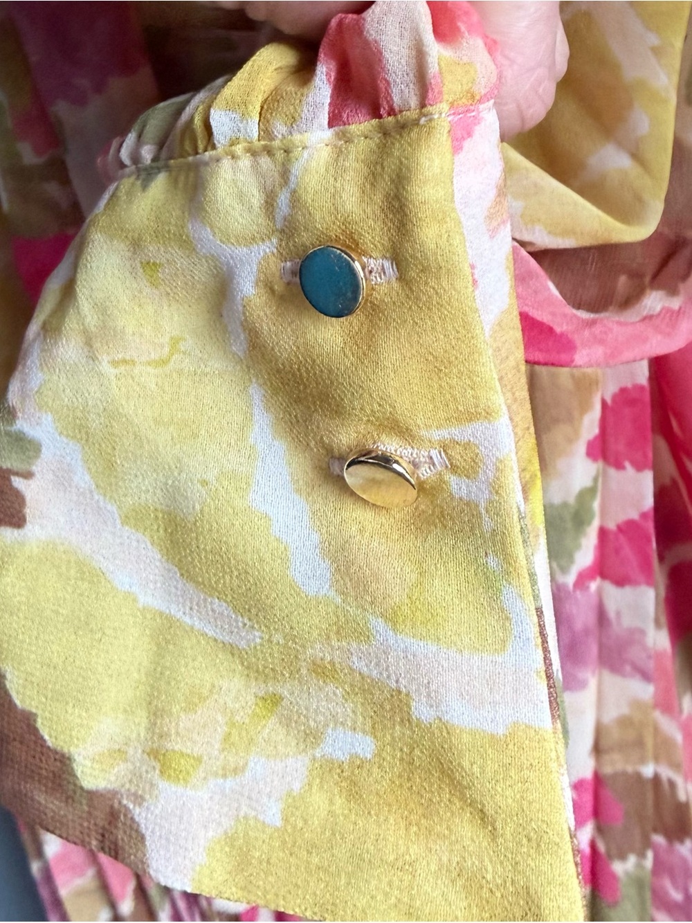 Zara Pink Yellow Green Floral Lightweight Dress XS - Picture 9 of 16